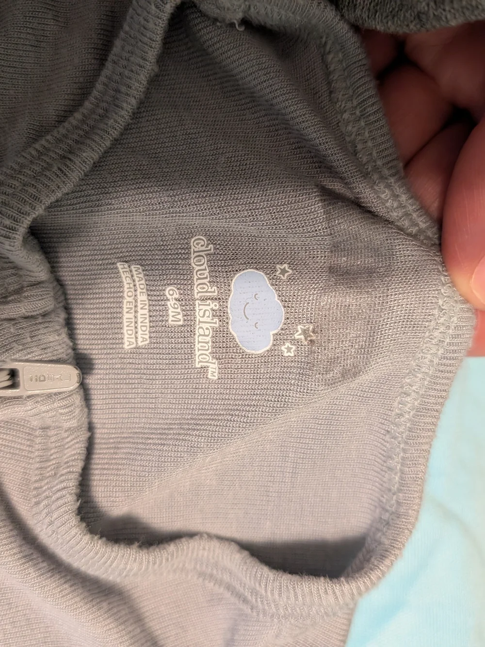 cloud island Light Gray Modal Zip-Front Baby One-Piece 6-9 Month